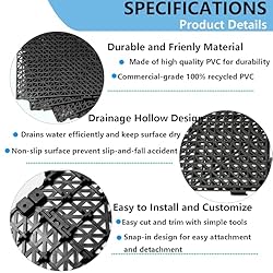 12” x 12” Drainage Interlocking Floor Tiles, 12