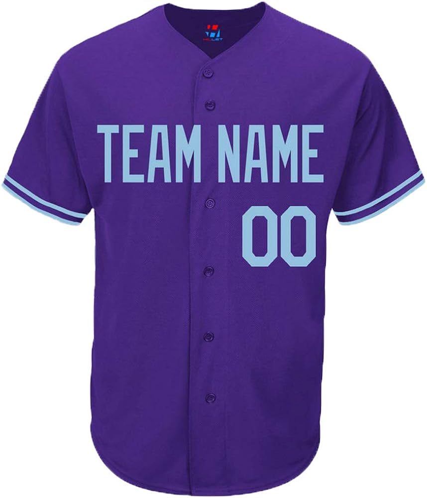 Pullonsy Purple Custom Baseball Jersey for Men Throwback Embroidered Team Player Name & Numbers