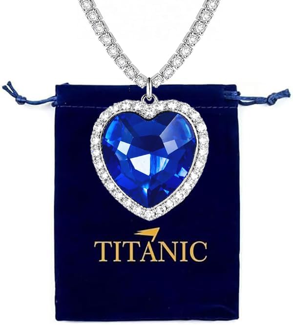 TITANIC ハート型ペンダント Amazon.com: BSLVWG Titanic Heart of the Ocean Necklace Love Heart