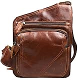 Heshe Fashion New Men's Genuine Leather Shoulder Bag Backpack Waist Pockets Cross Body Bag Multi Pockets