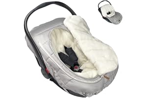 COZYME Car Seat Cover+Carseat Bunting Bag Intergrated into 1,Waterproof Anti-Cold Winter Bassinet Stroller Car seat Sleeping Bag for Infant,0-12M