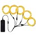 ZITRADES EL Wire Yellow Neon Lights Kit with 4 Modes Portable Battery Operated for DIY Party Decoration, 5 by 1-Meter
