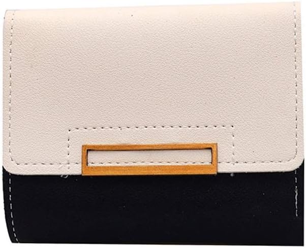 Vnlig Women's Coin Purse Korean Version of The Color Collision Clutch Bag Short Wallet Mini Coin Purse (Color : Black)