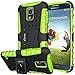 ykooe Phone Case for Samsung Galaxy S5 Case, (Armor Series) Galaxy S5 New Dual Layer Shockproof Case Silicone Phone Protective Cover with Kickstand for Samsung Galaxy S5 i9600 (Green)
