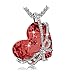 QOF ''Red Heart of The Ocean Bowtie Pendant Necklace with Swarovski Crystal