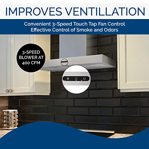 BroanNuTone 24inch WallMount ChimneyStyle Convertible Range Hood