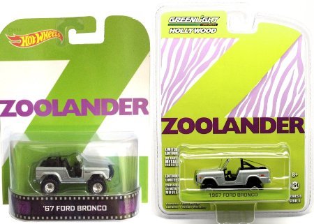 Zoolander Jeep Set Retro Entertainment Hot Wheels & Greenlight Ford Bronco roadster 2 Car Comedy Set