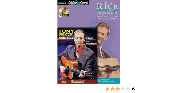 Amazon Com Tony Rice Guitar Bundle Pack Tony Rice Teaches Bluegrass Guitar Book Cd Pack With Tony Rice Master Class Dvd 0884088222529 Rice Tony Books