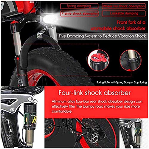 UNCTAD Electric Bikes For Adult, 4.0 Fat Tire Bike/1000W 48V Super Power Electric Bikes With Removable Lithium Battery… - Image 5
