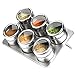 Magnetic Spice Tins with Rack,Stainless Steel Kitchen Spice Jars Set,Clear Top,Shaker Lid, 6pcs x 3 oz-by Xiujanet