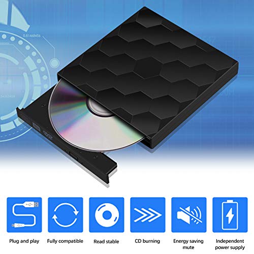 External CD/DVD Drive USB 3.0 Portable Burner Optical Drive CD+/-RW DVD +/-RW Compatible with Mac Macbook Pro Air iMac and laptop