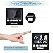 Thermometer Monitor, Glisteny LCD Screen Indoor Humidity Monitor Electronic Digital Display Temperature Gauge Humidity Meter with Alarm Clock, Calendar, Voice Control Backlight