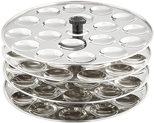 Tabakh 4-Rack Stainless Steel Idli Stand, Makes 72 Mini Idlys of