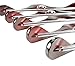 TOPIA HANGER Set of 6 Luxury Mahogany Wooden Coat Hangers, Premium Wood Suit Hangers, Glossy Finish with Extra-Wide Shoulder, Thicker Chrome Hooks & Anti-Slip Bar CT02M