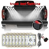 AMBOTHER 8Pcs LED Lights for Truck Bed White Pickup Bed Light with 48 Super Bright LEDs, Waterproof Universal for Dodge Chevrolet Ford Jeep Pickup RV SUV GMC