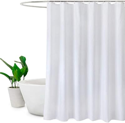 EurCross Extra Wide Shower Curtain 240x180cm White Polyester Waterproof