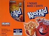 Kool-Aid Orange Unsweetened Soft Drink Mix, 0.15 Oz (Bonus Pack of 50 Packets)