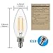 Thinklux LED Filament Candelabra Bulb, 5 Watt, 60 Watt Equal Bullet Tip, 2700K, Dimmable, E12 Base (Pack of 6)