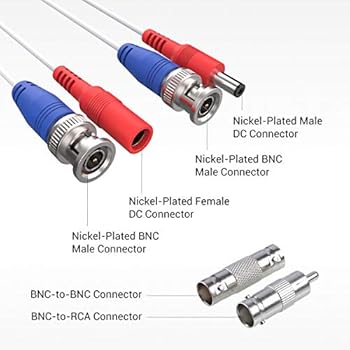 Sannce 4 Pack 100ft Bnc Video And Power Security Camera Cable With Bnc Connectors And Rca Adapters For Cctv Camera System White Amazon Ae Electronics Sannce 4 Pack 100ft Bnc Video And Power Security Camera Cable With Bnc Connectors And Rca Adapters For Cctv Camera System White Amazon Ae Electronics