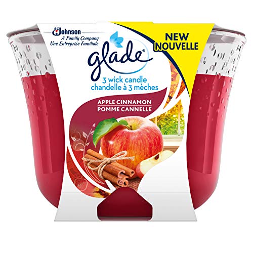 Glade Large Jar Candle, Apple Cinnamon, Fills Rooms With Essential Oil Infused Fragrance