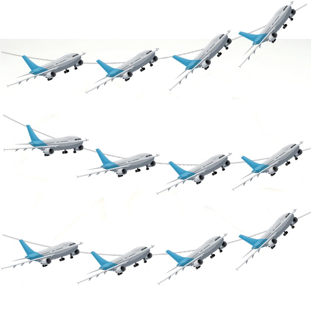 AK Giftshop Aeroplane Bunting Party Decorations - 12pcs / 2.5m Ribbon
