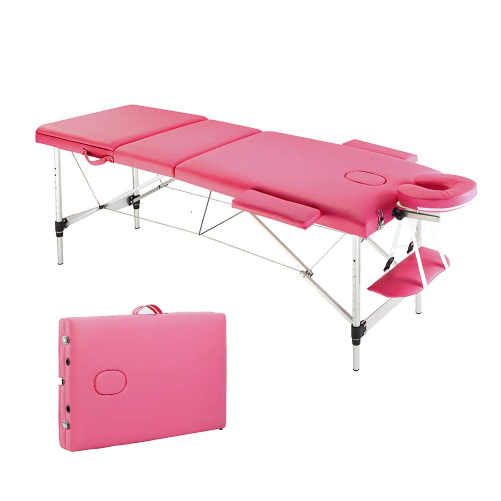 Best three fold massage table pink