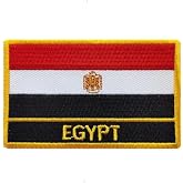 Uijokdef Uijokdef 1 PCS Egypt Flag Patches Ironing Or Sew Embroidered Tactical Military National Egypt Patch