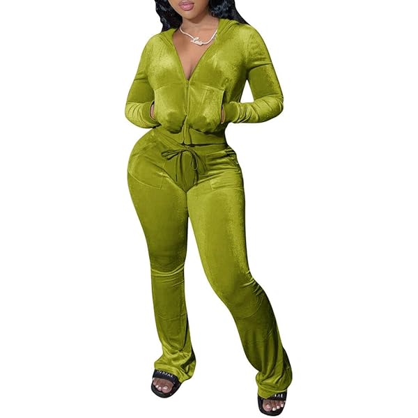 トップス YXNGBRATZ Velour SET UP RQYYD Women's Velvet Velor Tracksuits 2 Piece Lounge Outfits