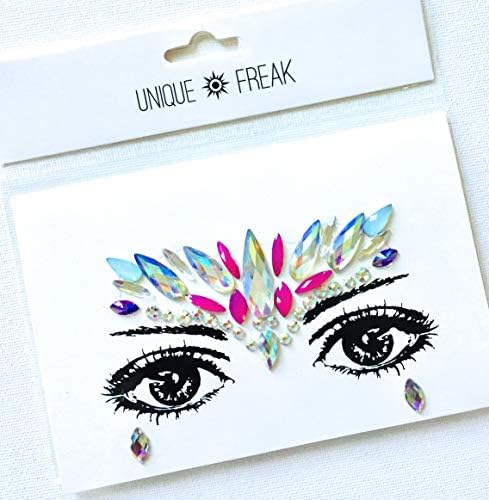 Mermaid Pink Irridescent Festival Face Jewels Gems Unicorn Glitter Tears