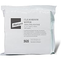 AAWipes Cleanroom Polyester Wipers 4"x4" (Bag of 400 Pcs) Double Knit 100% Polyester Wipes Lint Free Cloths with Ultra-fine F