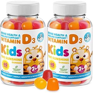 Vitamin D Gummies for Kids & Adults 2000 IU - High-Absorption Natural Vitamin D3 Chewable Gummy Supplements 1000IU…