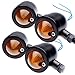 4x Custom Black Anodized Billet Aluminum Bullet Shape Panhead Turn Signal Light Mounting For Aprilia BMW Ducati Harley Honda Kawasaki Suzuki Yamaha