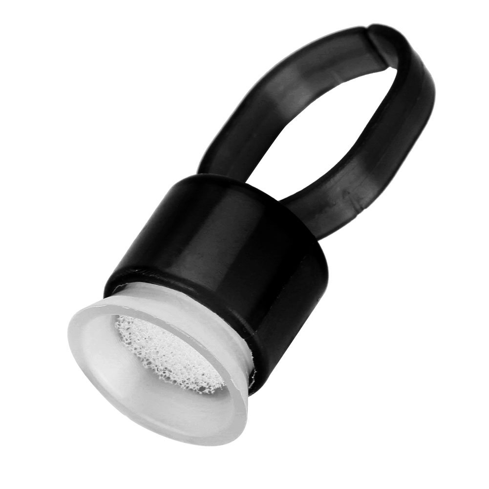 Disposable Tattoo Ink Ring Cups Pigment Holder With Sponge for Microblading Permanent Makeup Supplies(100Pcs-black)
