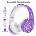 Kids Wireless Headphones Bluetooth Safe Volume Limited 85dB Kids Over Ear Headphones,Long Playing Time,SD Card Slot,Stereo Sound,Compatiable for Ipad Cellphone Pc Tablet Kindle-Tekcol (Purple)