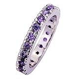 Psiroy Women's 925 Sterling Silver 0.63cttw Amethyst Filled Ring