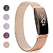 VICARA Compatible Fitbit Inspire HR Bands/Fitbit Inspire Bands,Inspire Accessory Milanese Stainless Steel Women Men Adjustable Replacement Straps for Fitbit Inspire/Inspire HR Tracker (Rose Gold)