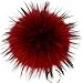 Valpeak 6'' Fluffy Raccoon Fur Ball Pom Pom Keychain Womens Bag Purse Charms with Golden Key Chain (Red)