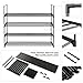 DazHom 4-Tier Shoe Rack, Shoe Racks Storage Organizer Closet, Metal Cabinet Stackable Shoe Rack Tower, Space Saving Organizer Shoe Shelf Durable Holds 20 Pairs, Black