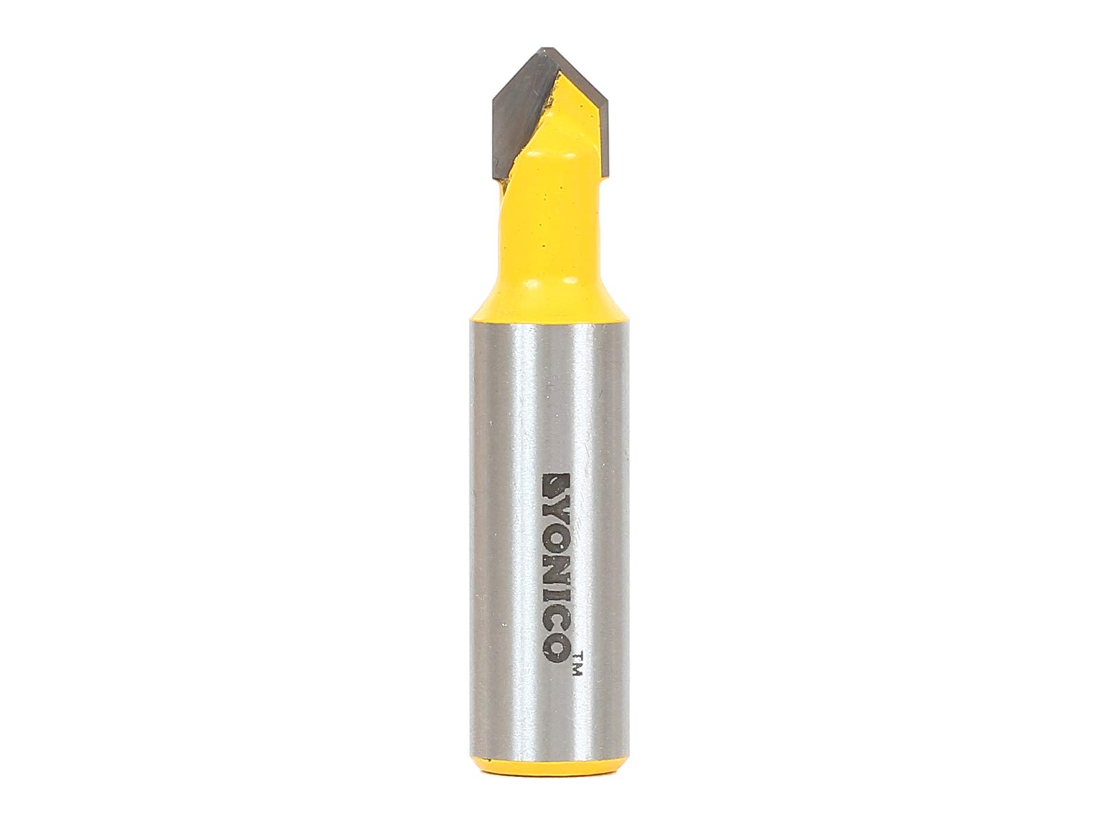 Yonico 14987 - V Groove Router Bit, Angle: 90 Deg., Diameter: 3/8" - 1/2" Shank
