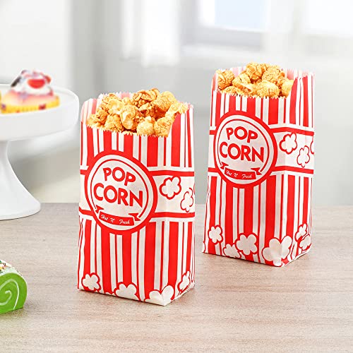 Zahaat 500 Pcs 1 OZ Popcorn Bags Red and white Bulk Popcorn Bags for