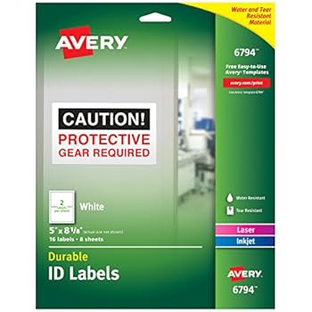 Avery permanent durable labels