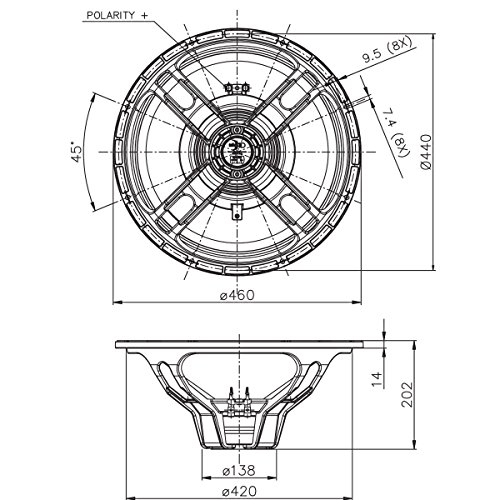 Pair Faital Pro 18HP1022 8ohm Neodymium 18" Subwoofer 2000W Replacement Speaker