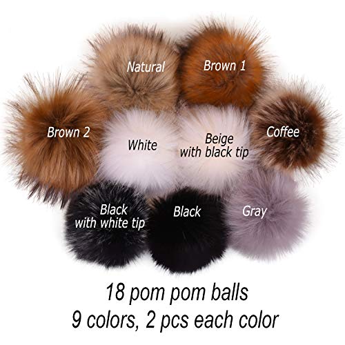 3 Detachable+Pompoms+Elastic+Crochet+Beanies