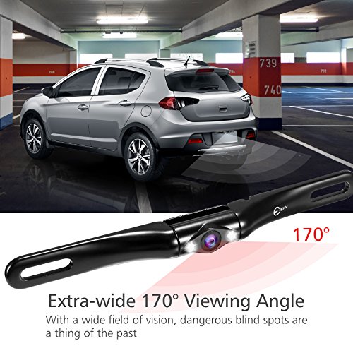 ã€Upgrade Versionã€‘ Backup Camera Esky Car Rear View Reversing Backup Camera with 170 Degree Perfect Wide View Angle Design 2 LED Lights Night Vision 1/3 inch Color CMOS Waterproof Car Backing Camera