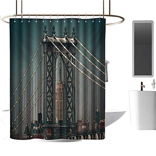 Qenuan Fabric Shower Curtain For Bathroom Scenery Cityscape