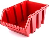 Kistenberg Red Storage Boxes 36pk Stacking Shelf Truck Bins 115x80x60mm view 2