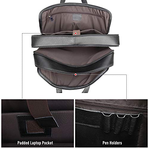Polare Men's 17" Full Grain Leather Messenger Bag for Laptop Briefcase