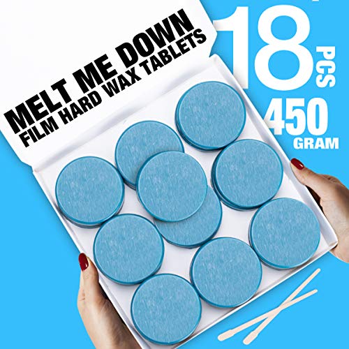 Wax Warmer, AVAII Hair Removal Eyebrows Waxing Kit Target For Facial Lip Chin with 18pcs Hard Wax Men Women