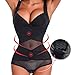 FUT Full Body Waist Trainer Shaper Underbust Corset Cincher Shapewear Bodysuit Black