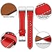 iGK Leather Replacement Bands Compatible for Fitbit Charge 2, Genuine Leather Wristbands New Red with Metal Connectors